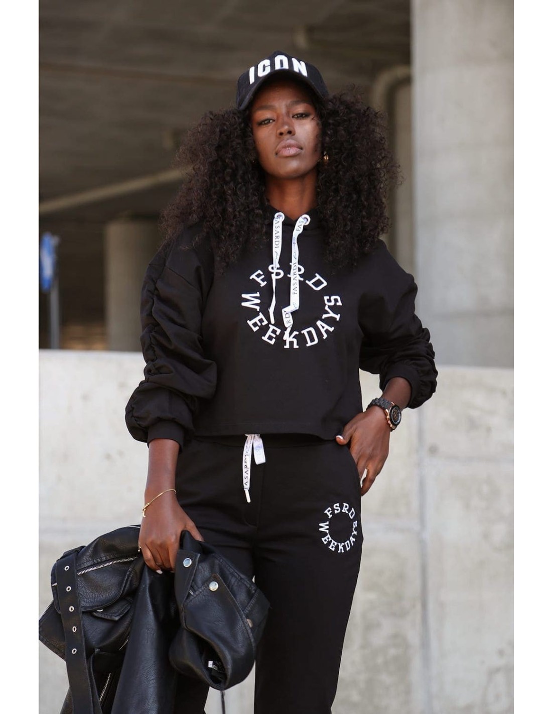 Women\'s black tracksuit set FI674 - Online store - Boutique